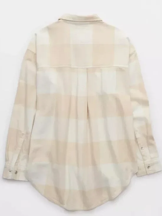 NWT AERIE Anytime Fave Flannel Button Down Shirt Size Large - Picture 4 of 5